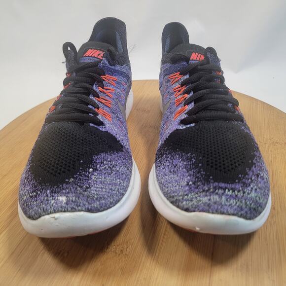 Nike Free RN Flyknit 2017 Running Sneakers Shoes Women 6.5 Purple Orange - Picture 2 of 14